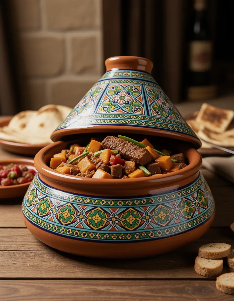 Ceramic Tagine marroqui con tapa conica
