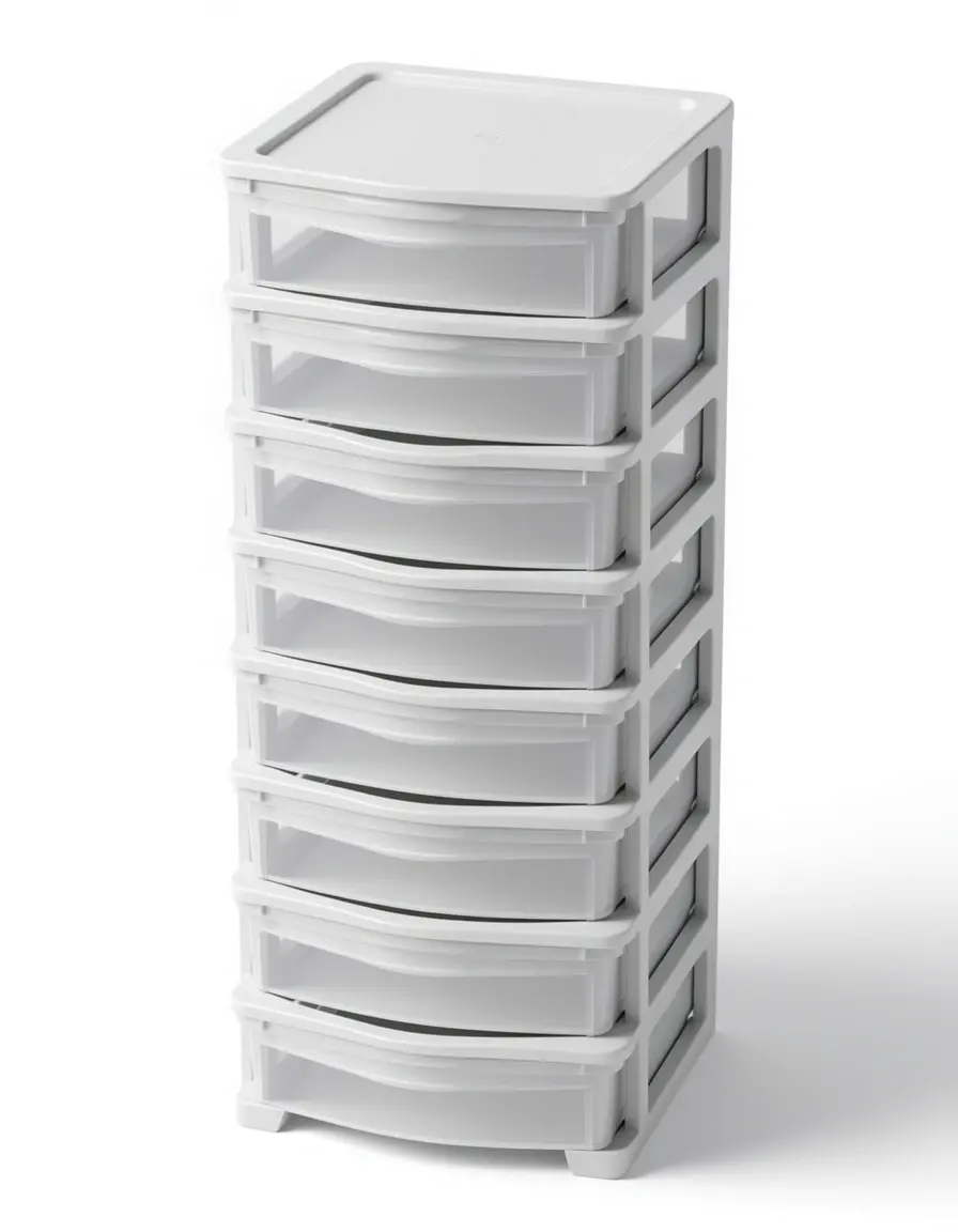 Contenedores profundos transparentes para almacenamiento vertical en cajones de cocina