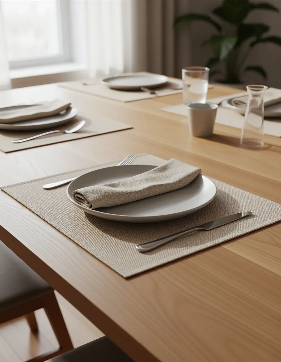 Manteles individuales de tela elegantes para cocina comedor