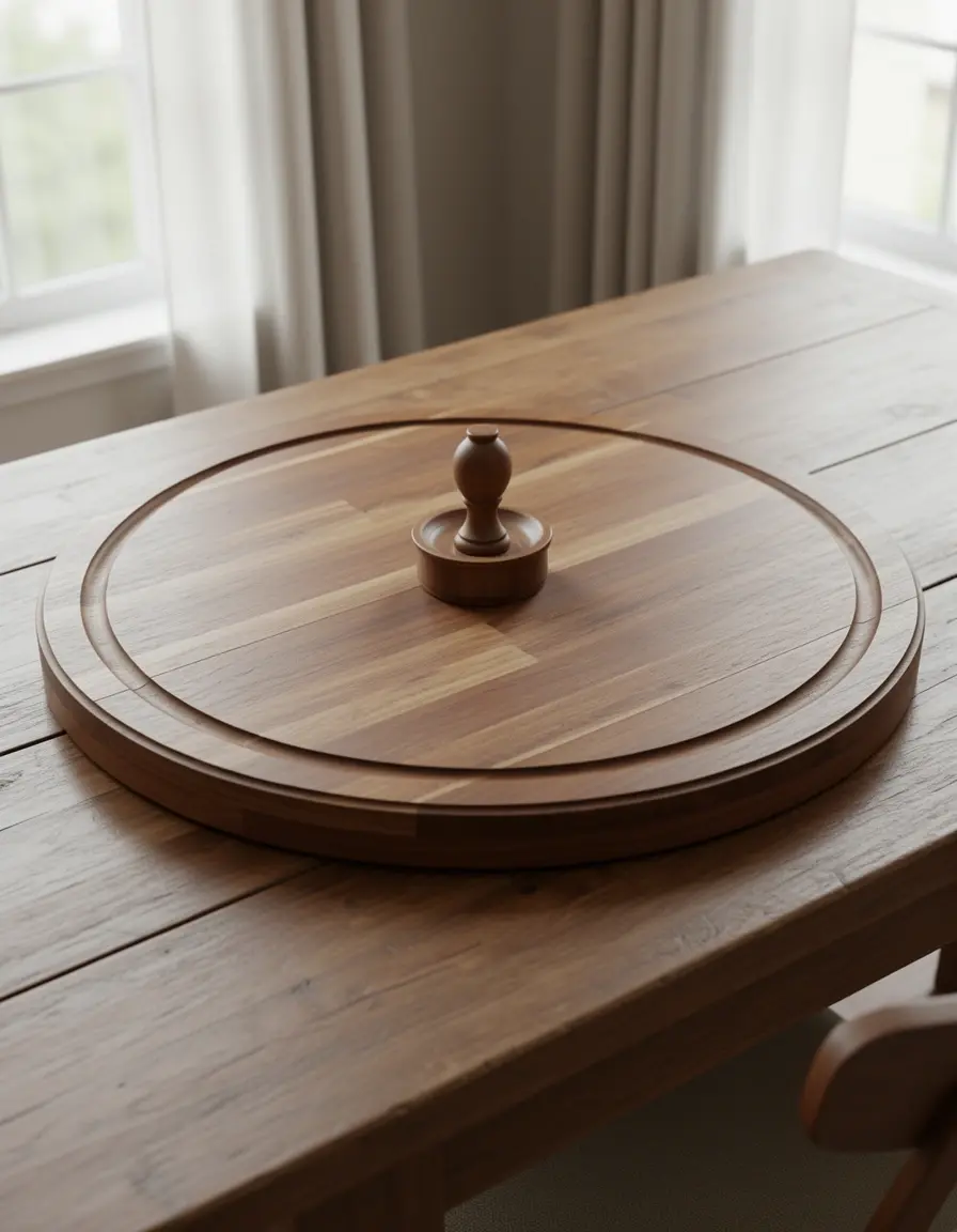 Lazy Susan de madera giratoria para centro de mesa
