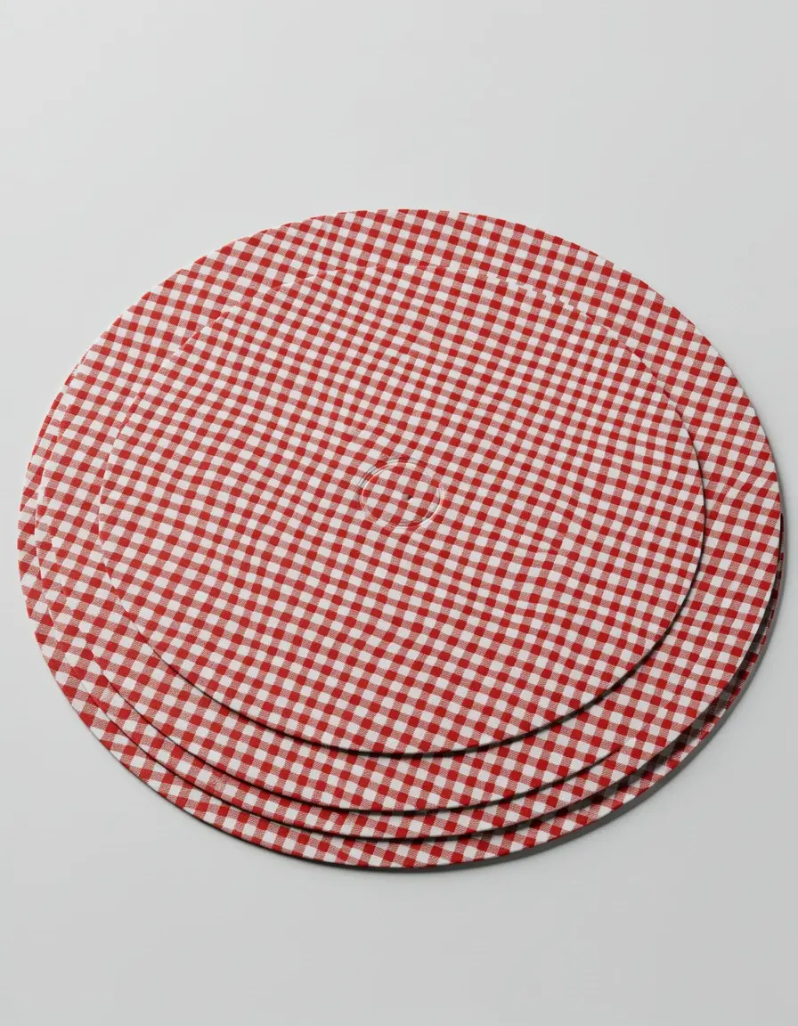 Set de manteles individuales de vinilo con cuadros rojos