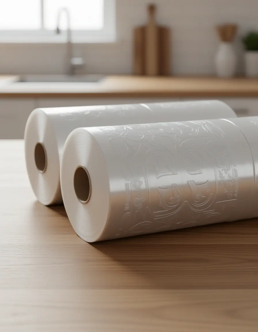 Rollo de bolsas de envasado al vacío con textura gofrada