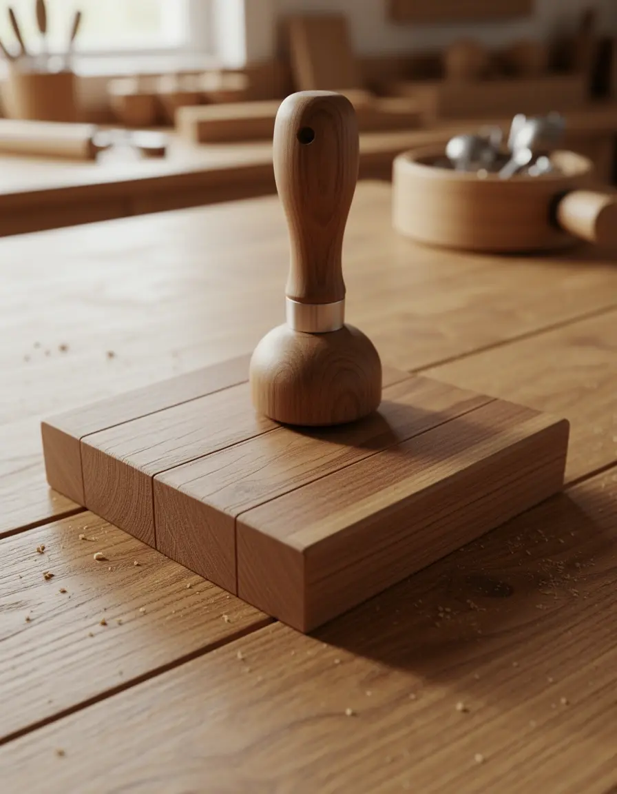 Espátula de madera plana para voltear alimentos