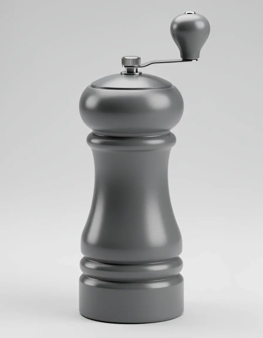 Molinillo de sal gris de acrílico moderno en uso