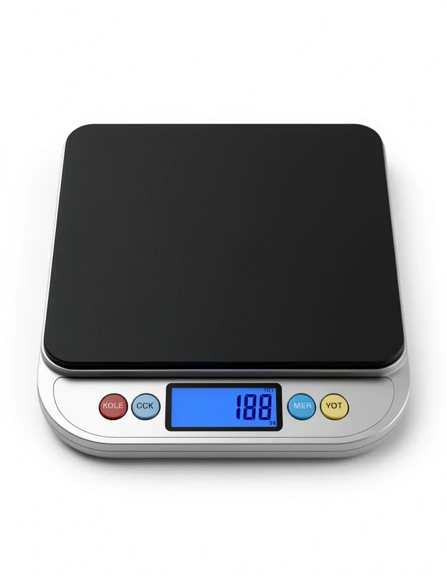 Báscula digital negra de precisión para repostería y cocina