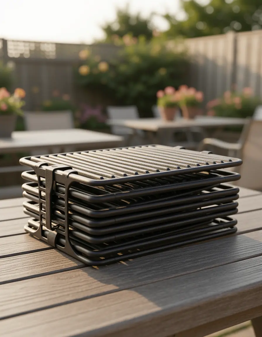 Parrilla de carbón compacta y plegable para picnic
