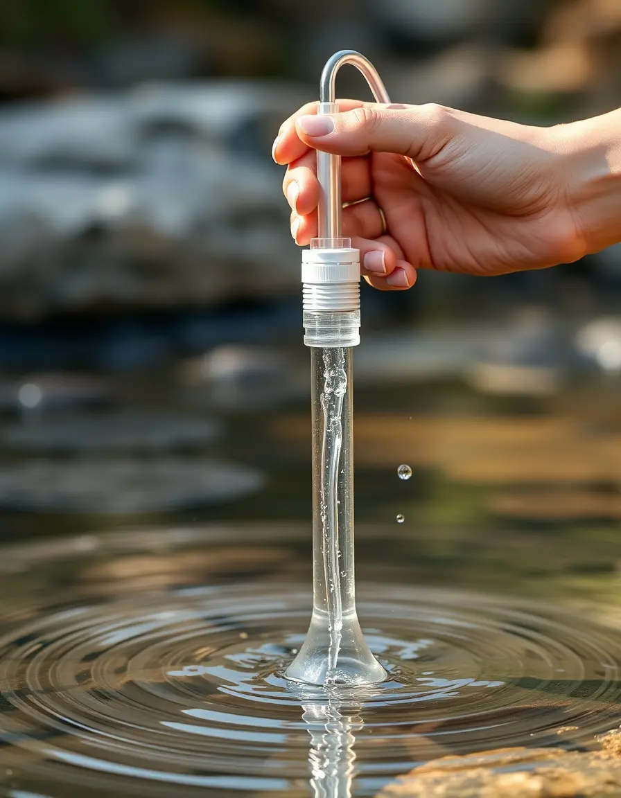 Filtro de agua portátil tipo pajita para purificar agua de fuentes naturales