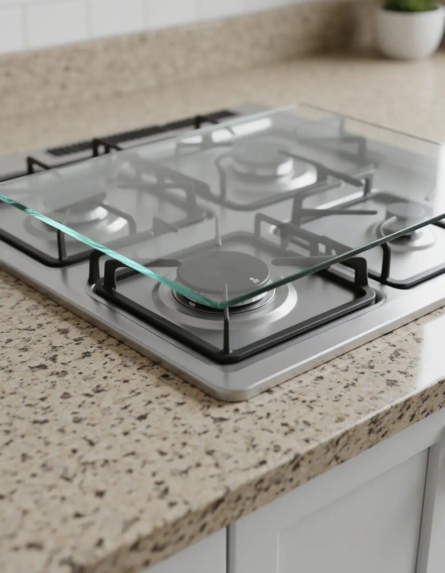 Protector de cristal templado para cubrir la placa de cocina y ganar espacio