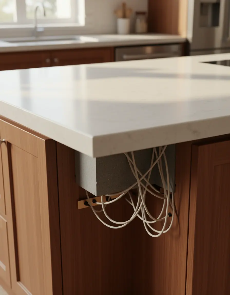 Funda organizadora de cables para isla de cocina