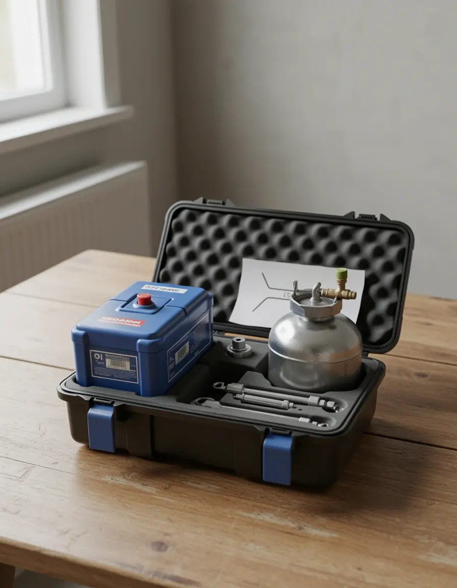 Estuche de almacenamiento para equipo de cocina con butano