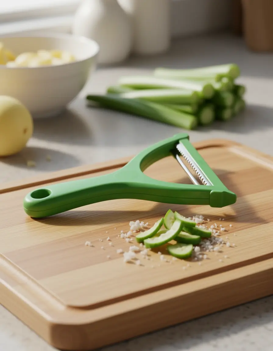 Pelador de verduras económico de plástico y acero