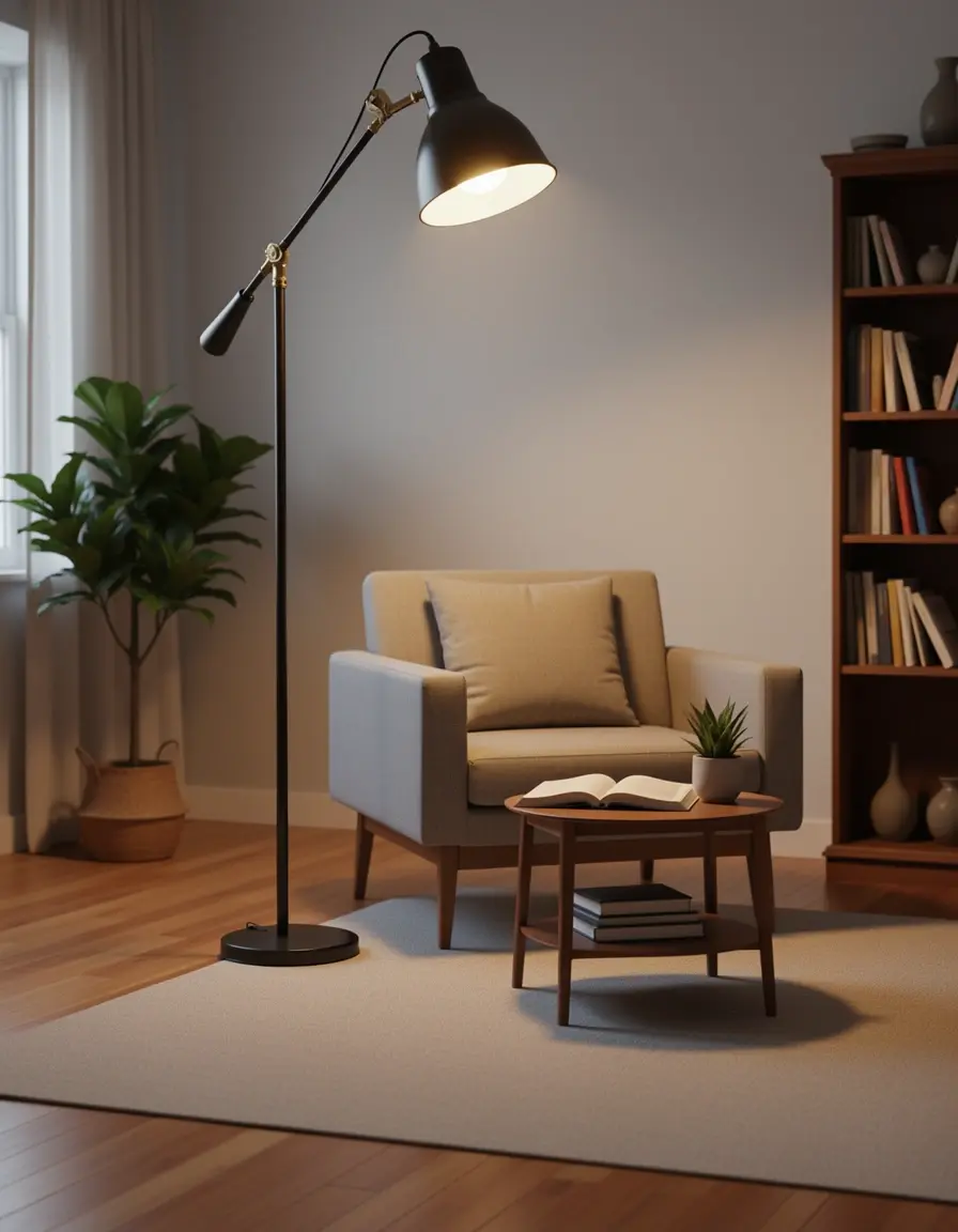 Lámpara de pie ajustable para iluminación de ambiente
