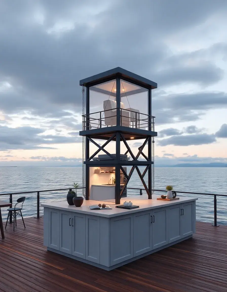 Enchufe oculto retráctil tipo torre para isla de cocina