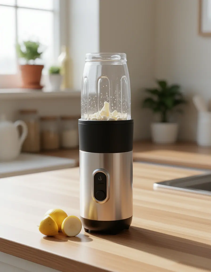 Batidora personal compacta para smoothies en cocinas pequeñas