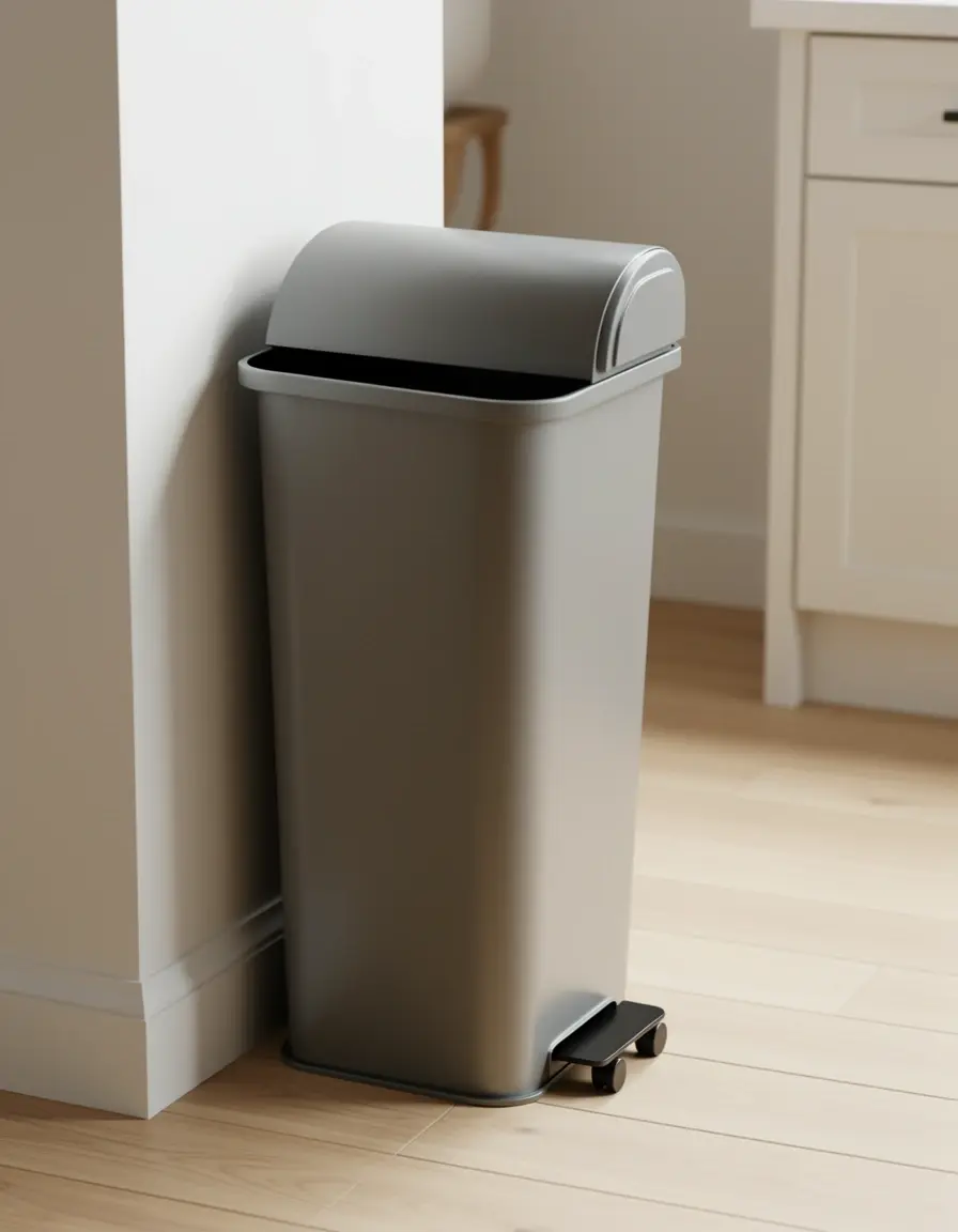 Cubo de basura estrecho y extraíble para muebles bajos