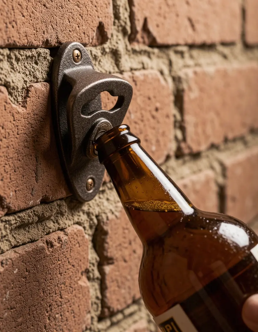 Abridor de botellas de pared estilo rústico