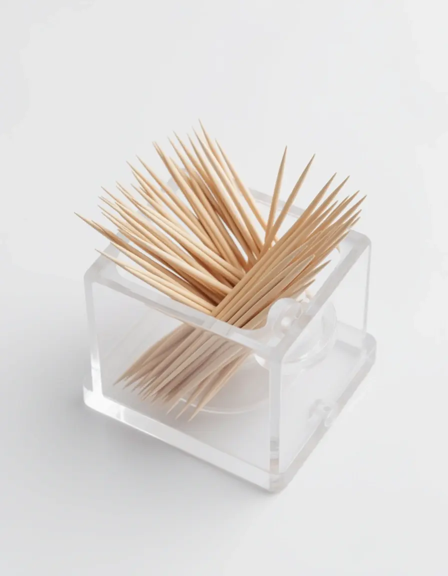 Dispensador de palillos acrílico para higiene en aperitivos
