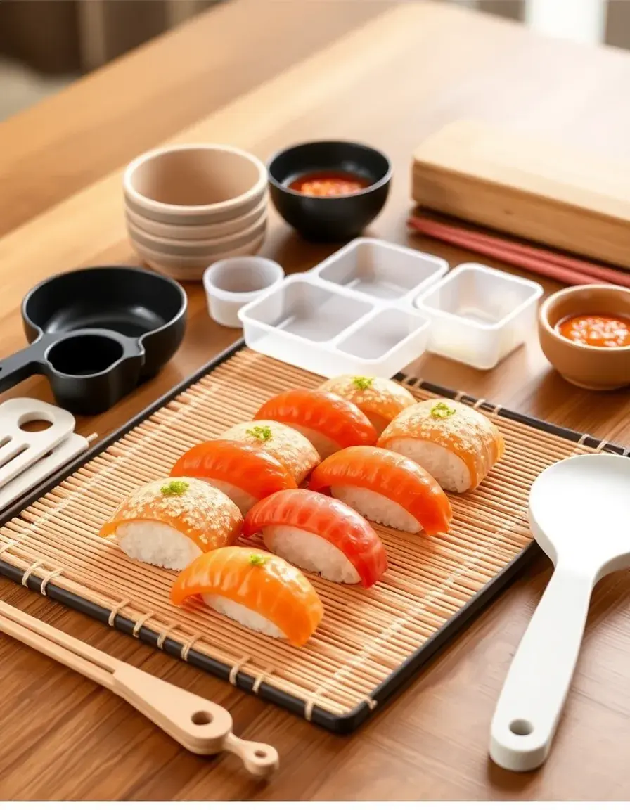 Kit para hacer sushi de 10 piezas con esterilla de bambú y moldes