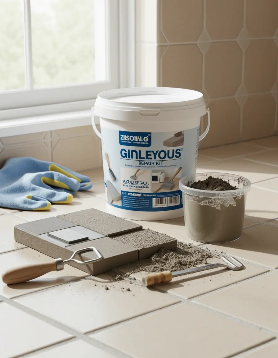 Kit de reparación de juntas para azulejos cocina con mezcla y espátula