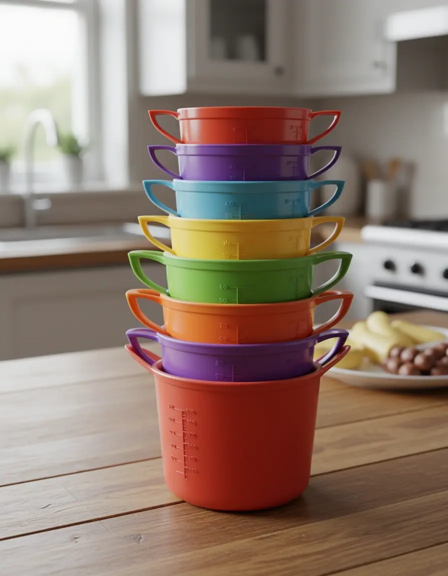 Juego de tazas medidoras de plástico de colores