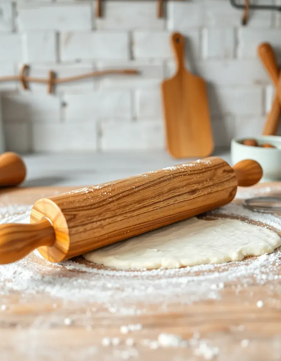 Rodillo de madera de 18 pulgadas extendiendo masa de pizza