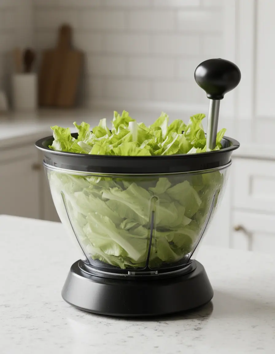 Centrifugadora de ensaladas de gran capacidad en encimera