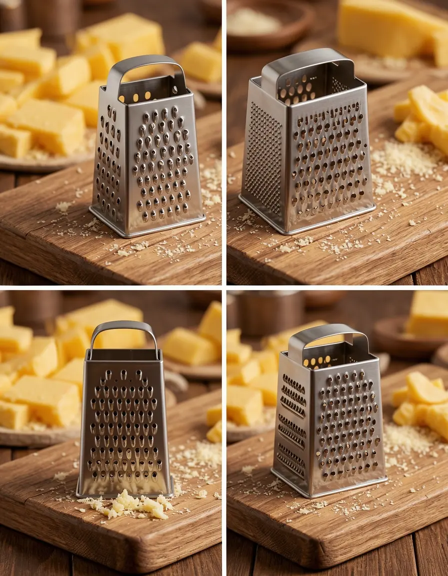 Rallador de caja de 4 lados de acero inoxidable con queso
