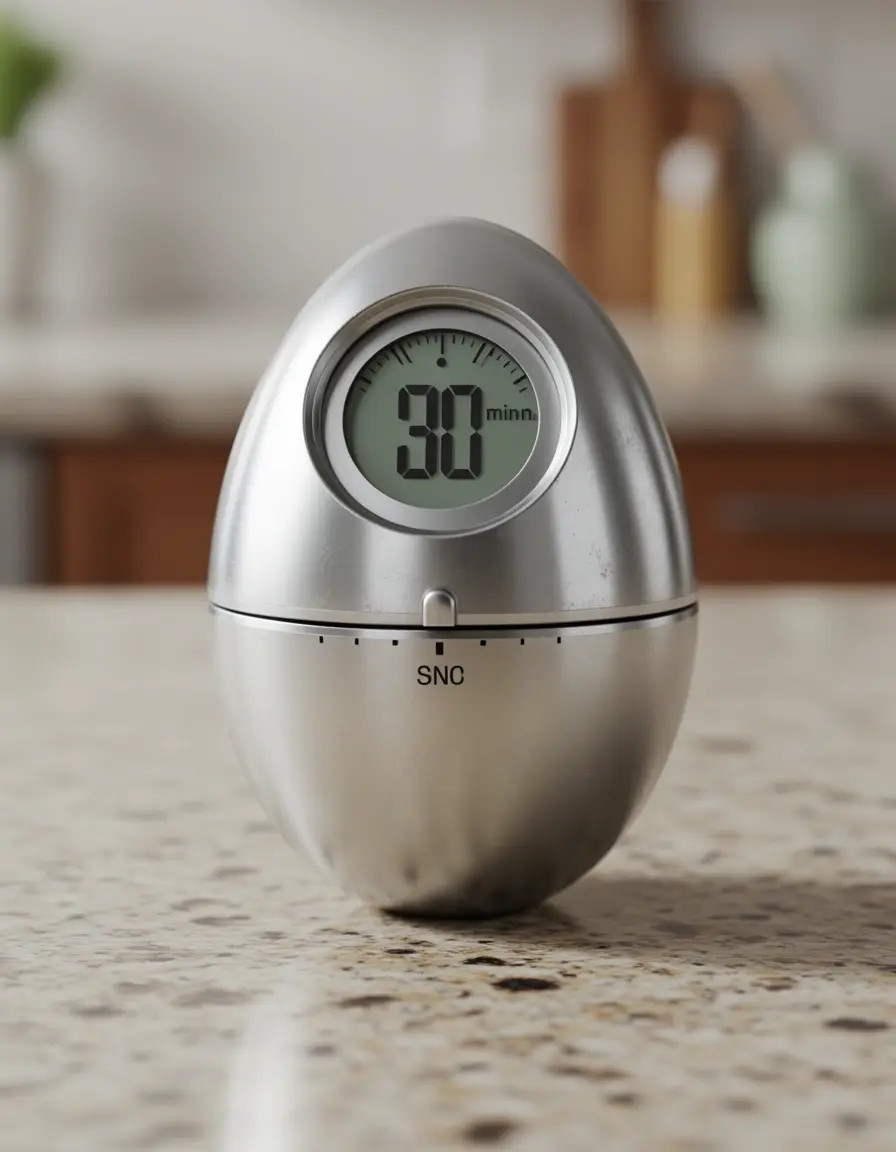 Temporizador de cocina mecánico con forma de huevo