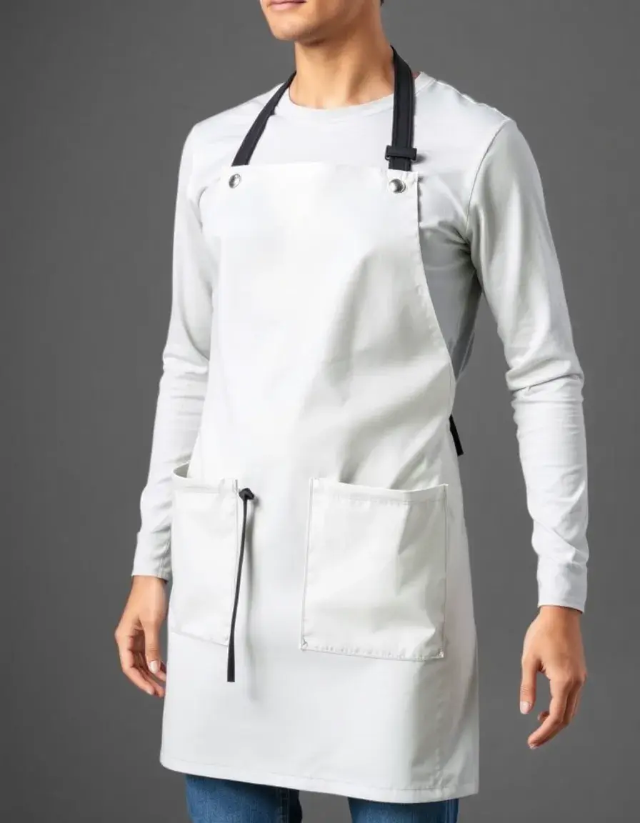 Delantal de cocina ajustable con bolsillos en una cocina moderna