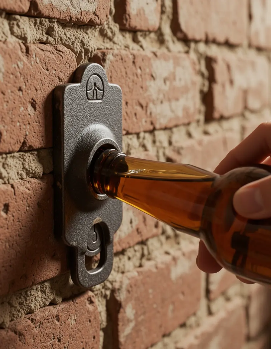 Abrebotellas de pared de hierro fundido rústico