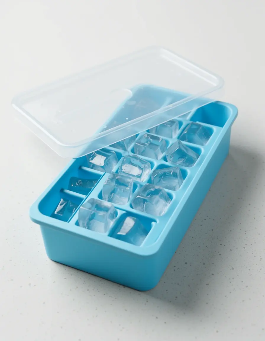 Bandeja de cubitos de hielo de silicona con tapa