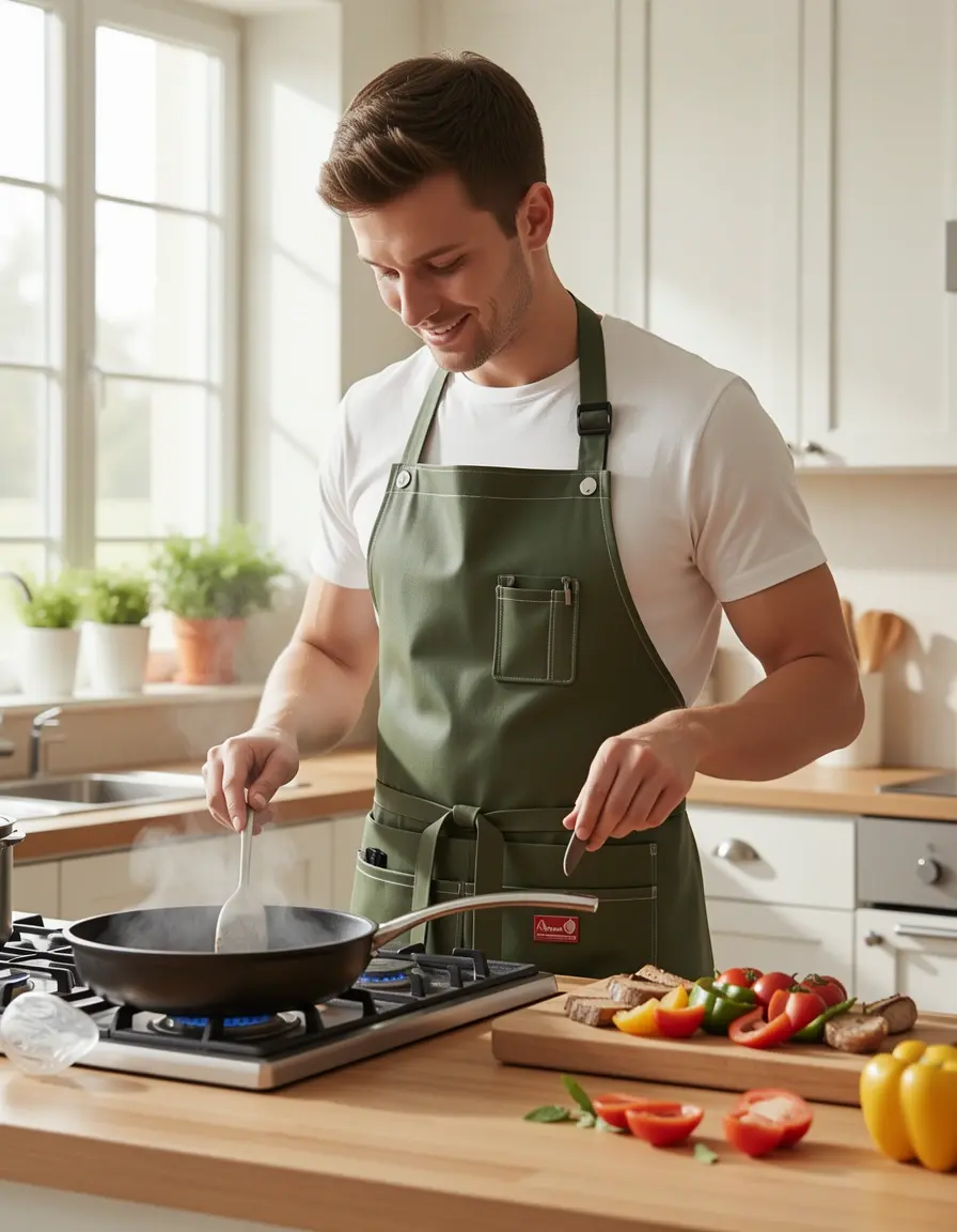 Delantal de cocina ajustable e impermeable para chefs domésticos