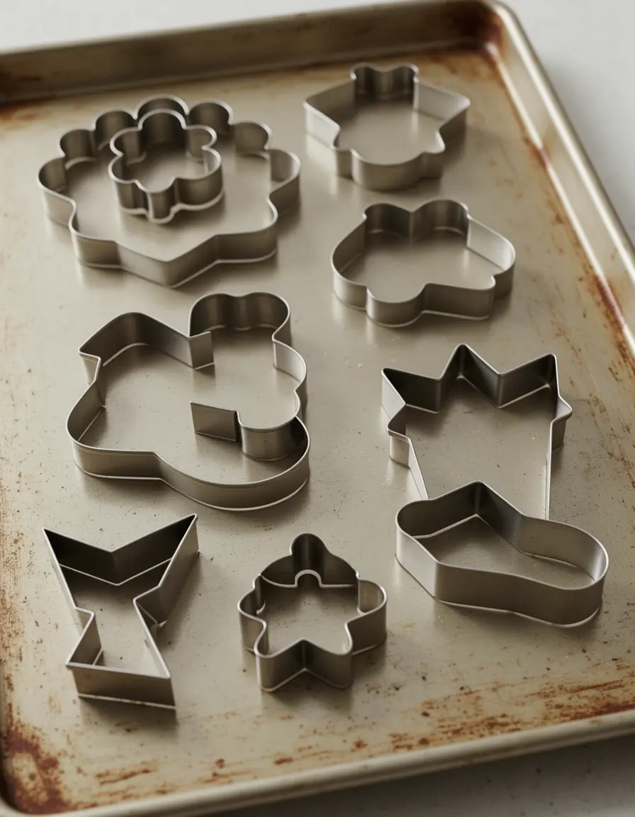 Set de 10 cortadores de galletas de metal en varias formas