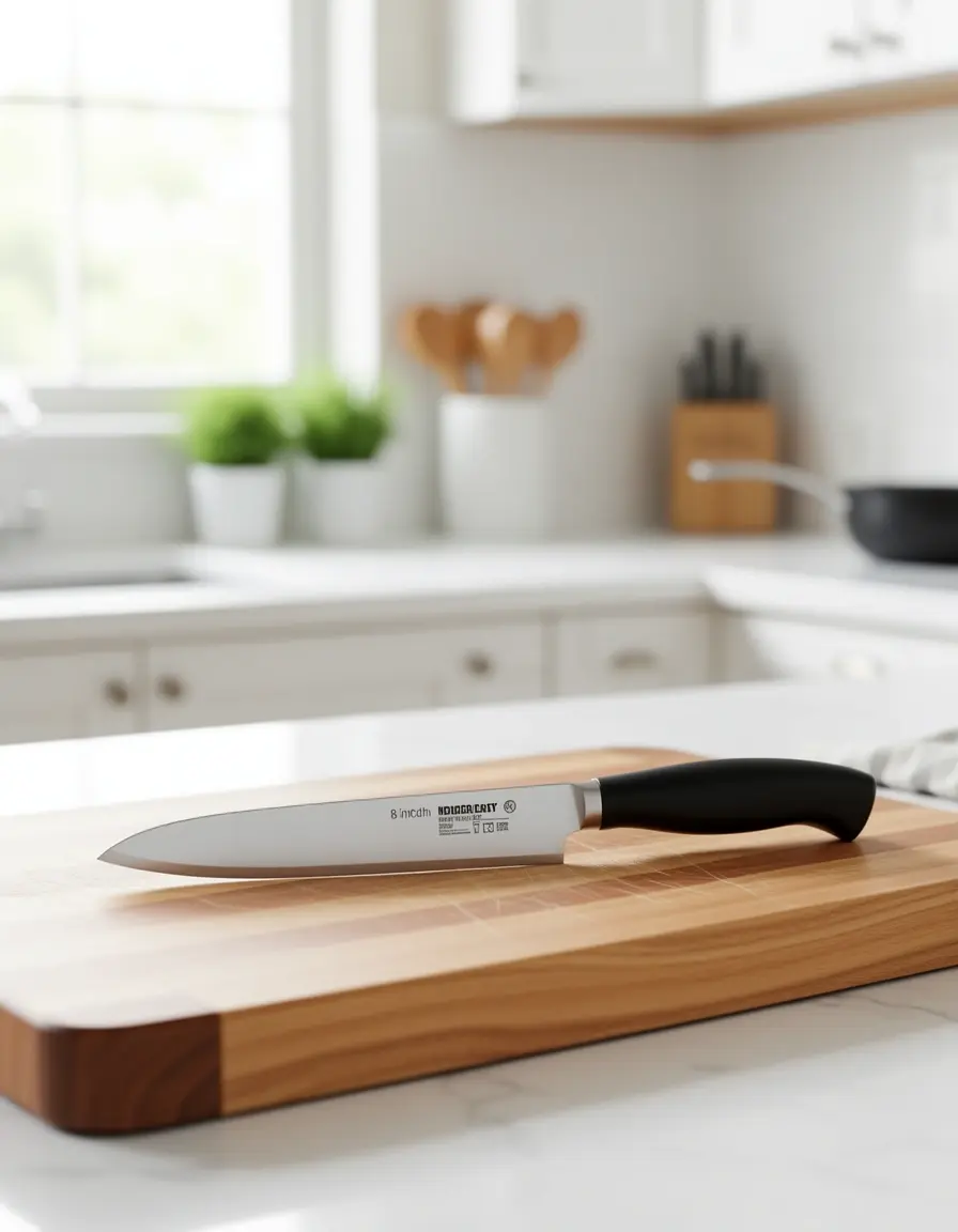 Cuchillo de chef de acero inoxidable de 8 pulgadas con mango ergonómico