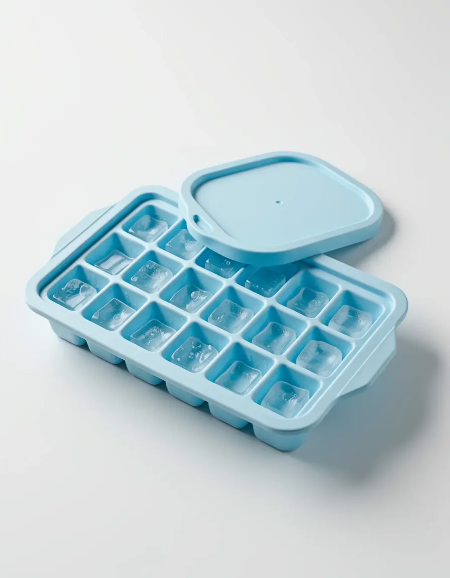 Bandeja de hielo de silicona con tapa