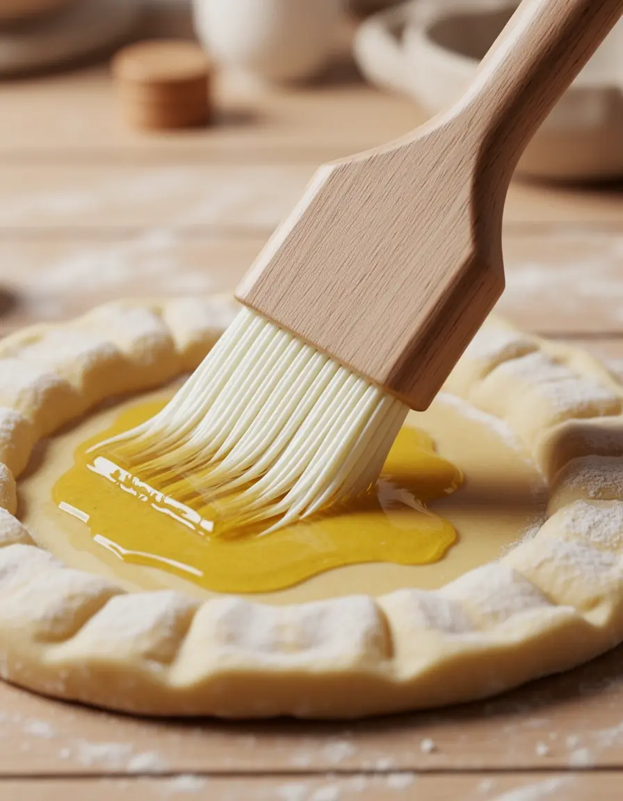Pincel de silicona para repostería con mango de madera