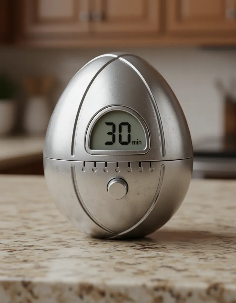 Temporizador de cocina mecánico con forma de huevo