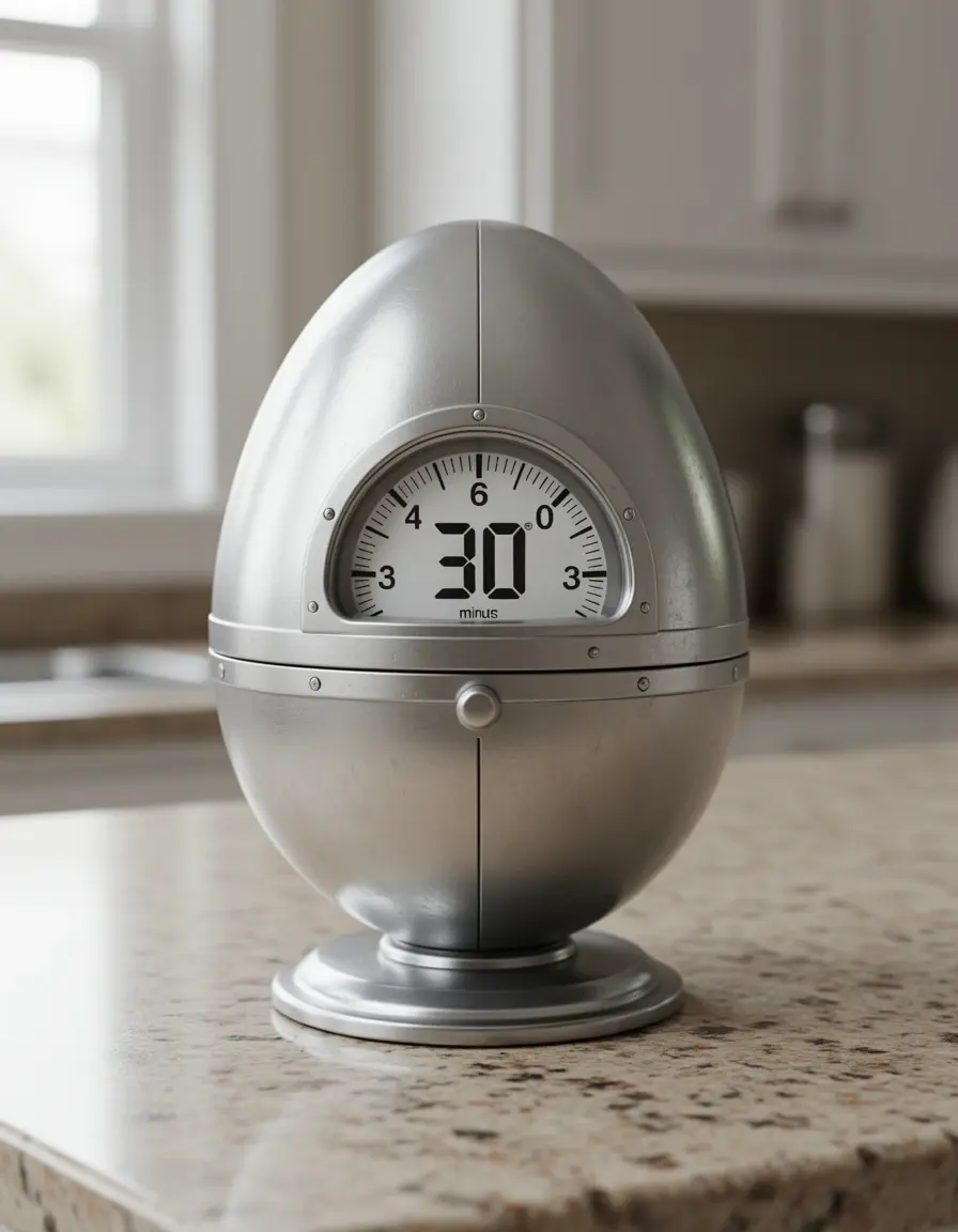 Temporizador de cocina mecánico con forma de huevo
