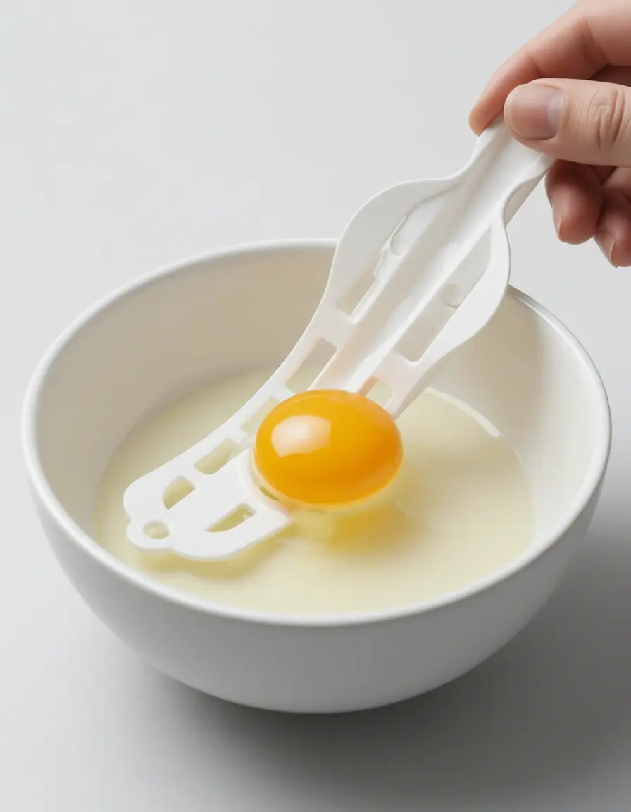 Separador de huevos de plástico útil para repostería