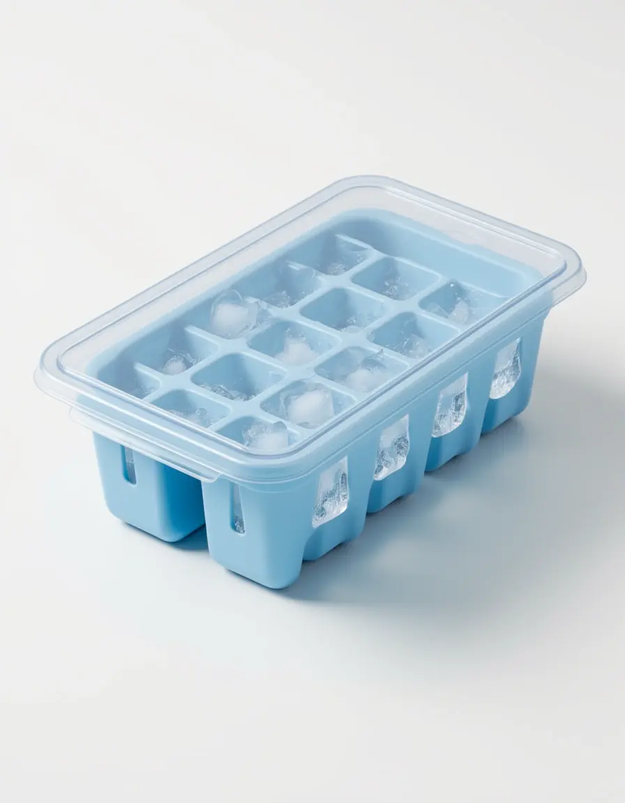 Bandeja de cubitos de hielo de silicona con tapa flexible