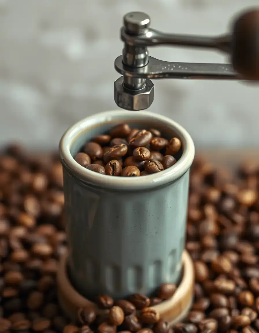 Molinillo de café manual con muelas de cerámica y ajuste de molienda