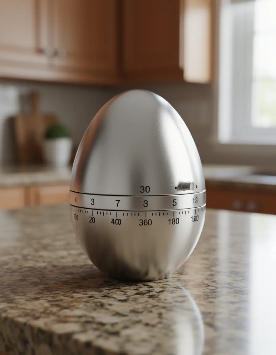 Temporizador de cocina mecánico con forma de huevo