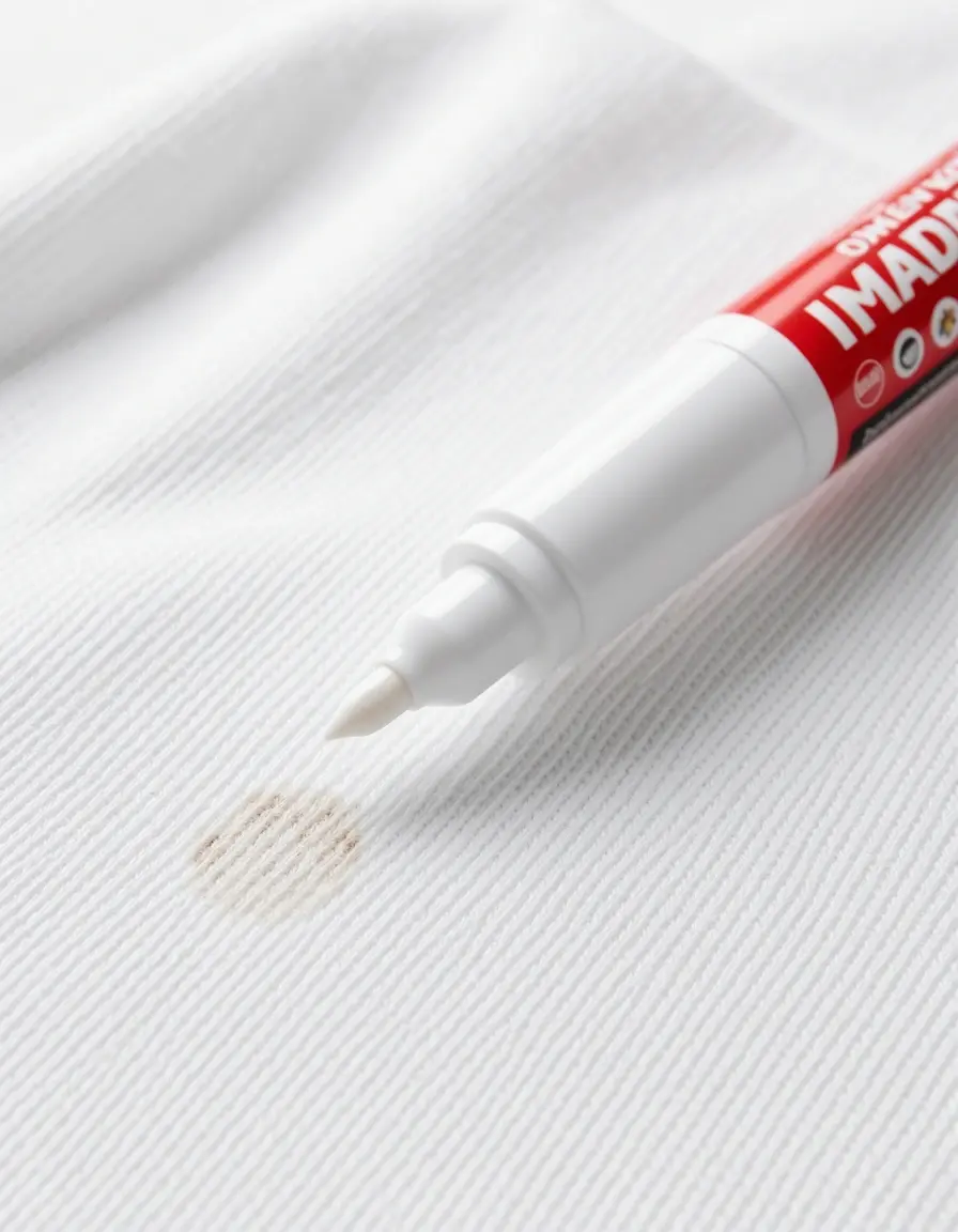Lápiz quitamanchas para textiles y superficies delicadas en cocina blanca
