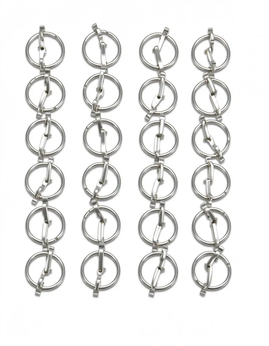 Set de anillas metálicas con clips para colgar cortinas