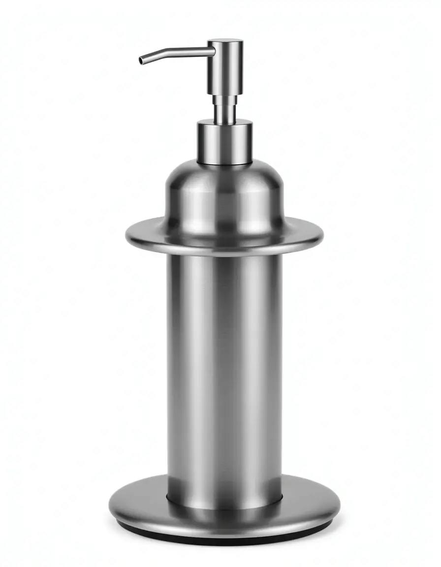 Dispensador de jabón integrado en fregadero de níquel cepillado diseño elegante