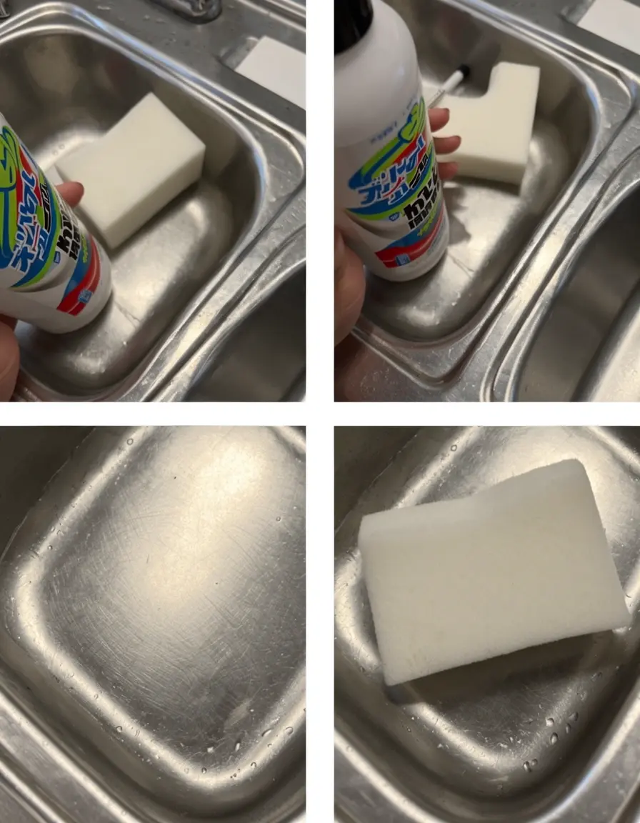 Kit de pulido para fregadero de acero inoxidable con esponja y crema limpiadora