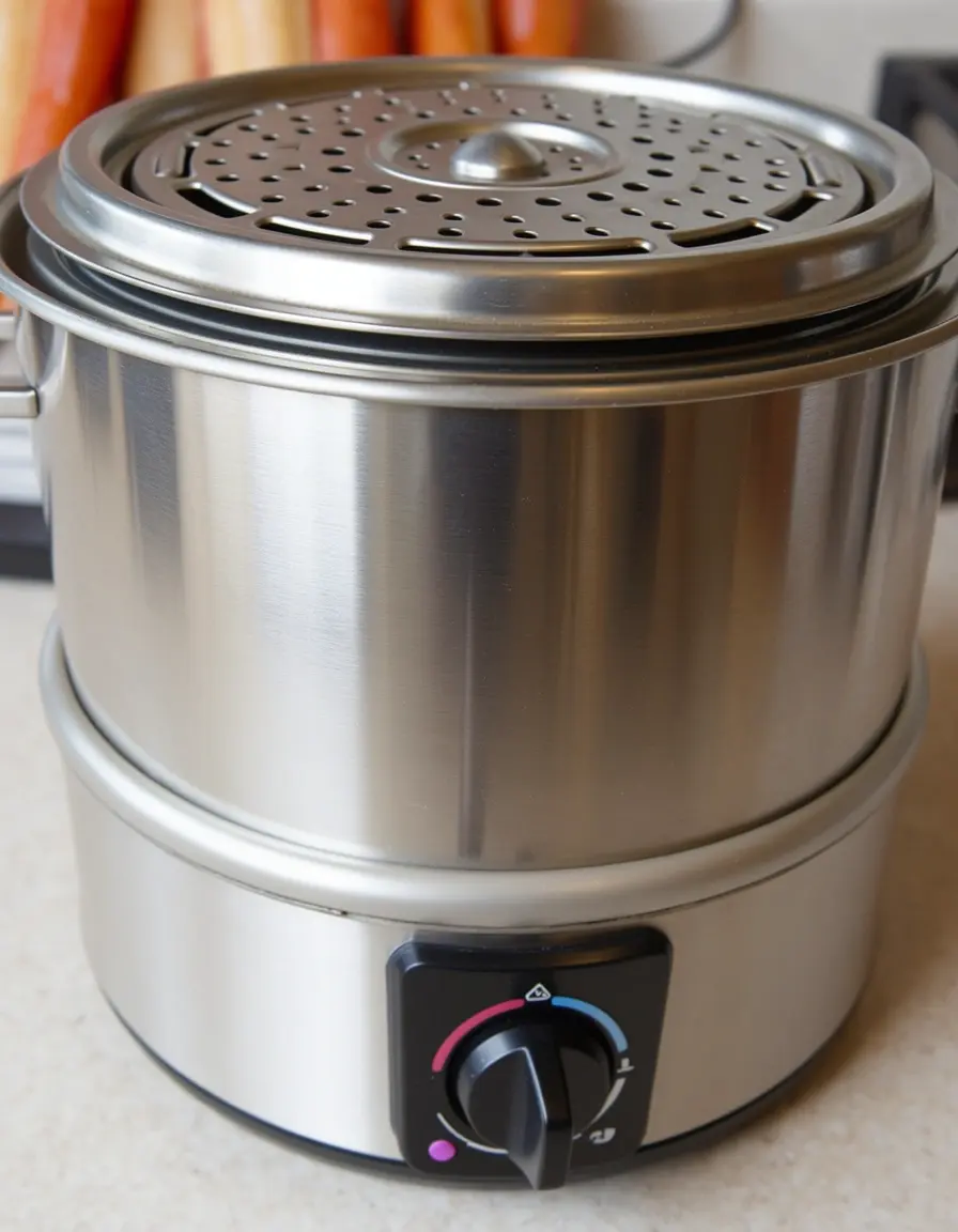 Máquina eléctrica compacta para cocinar perritos calientes al vapor