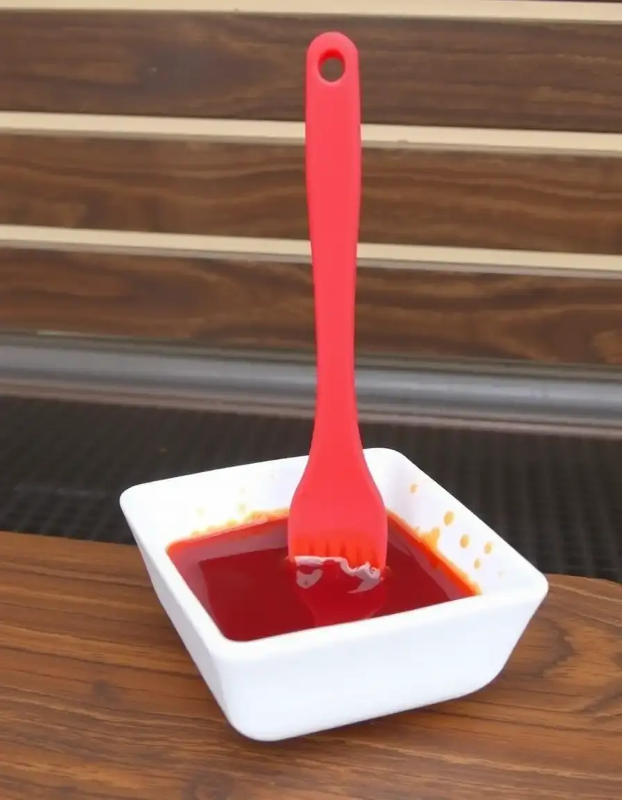 Pincel de silicona de mango largo para salsa barbacoa