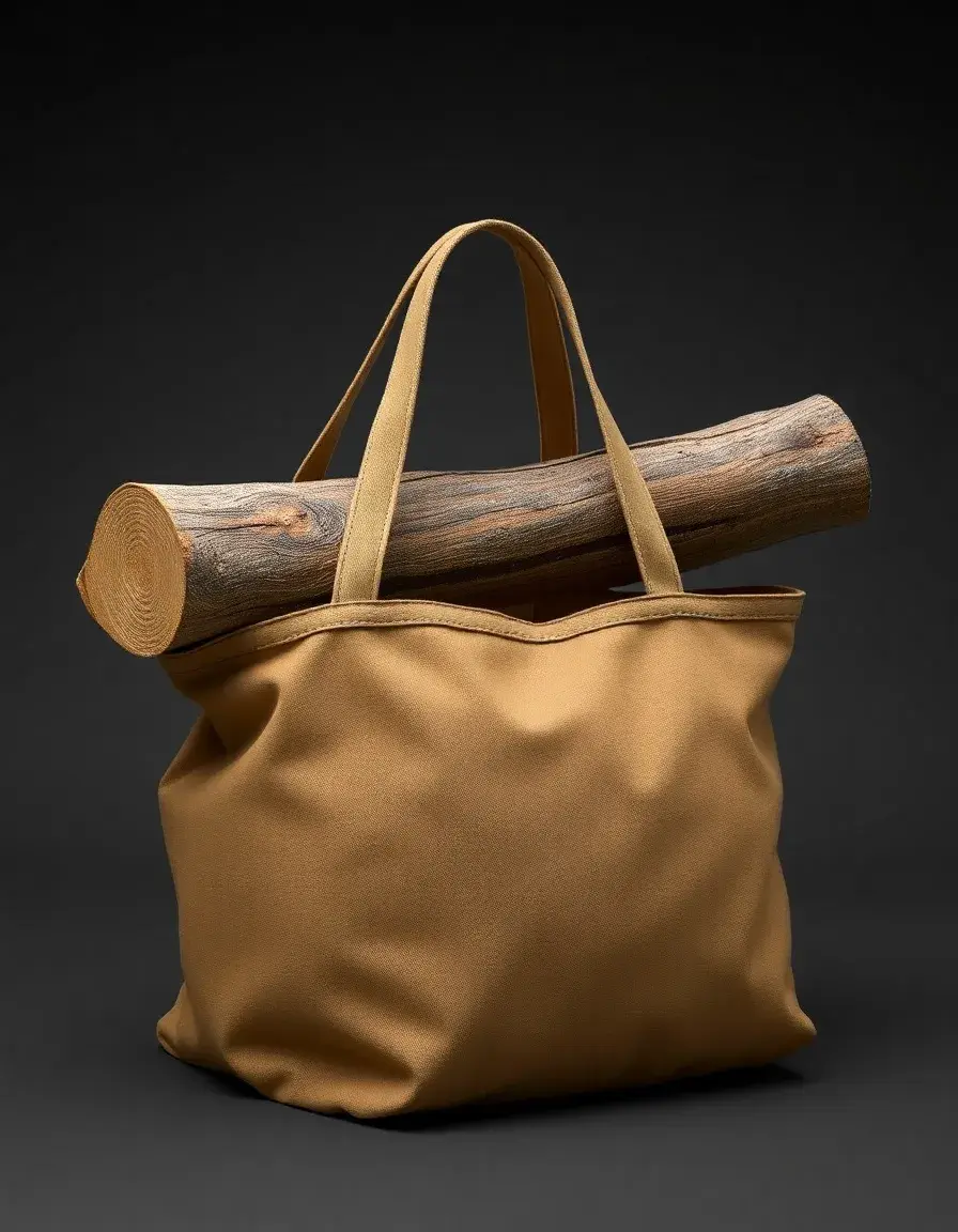 Bolsa de lona resistente para transporte de troncos de leña