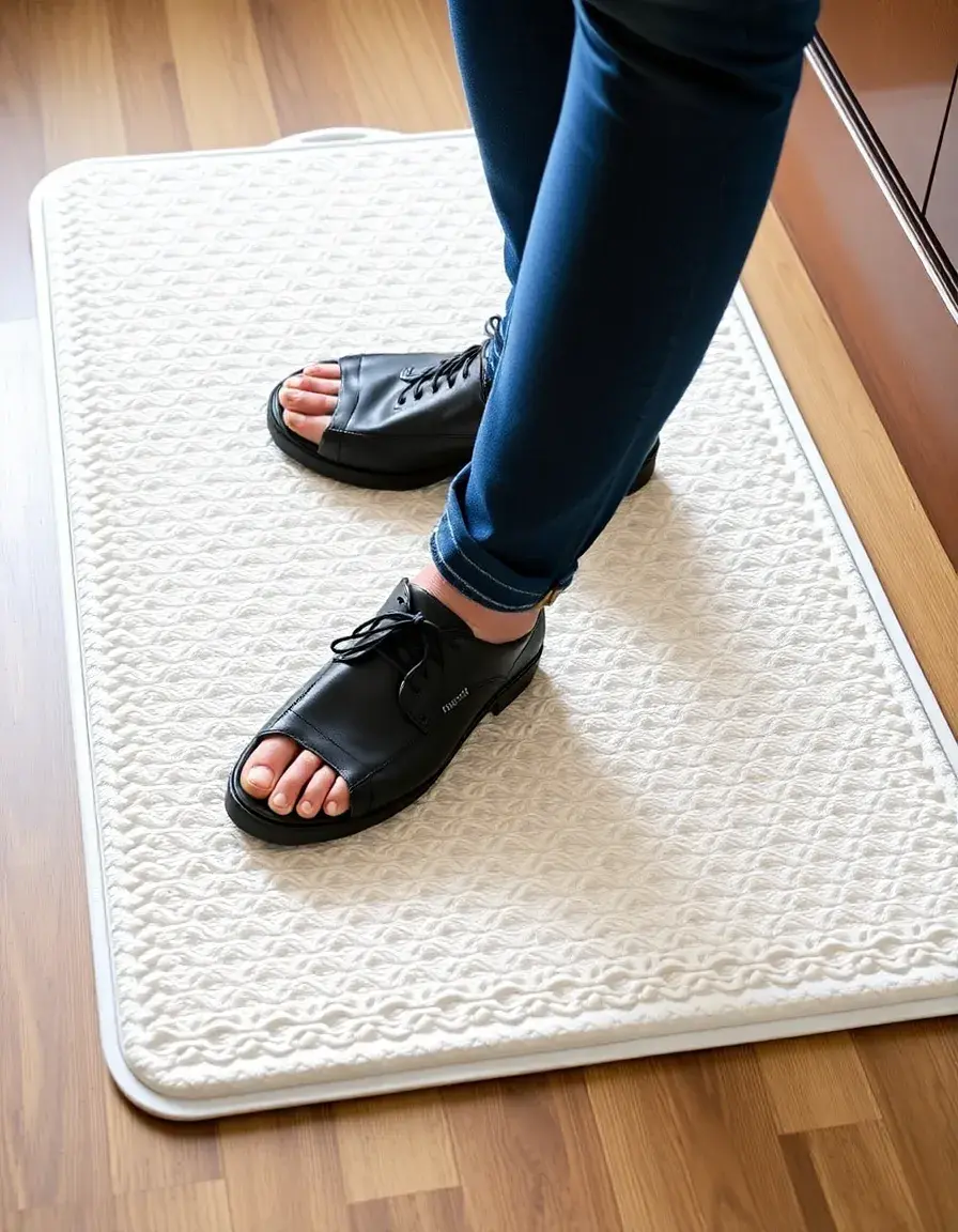 Alfombra de cocina blanca anti-fatiga